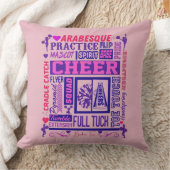 女の子チアリーティングピンクと紫ワードアート クッション (ブランケット)