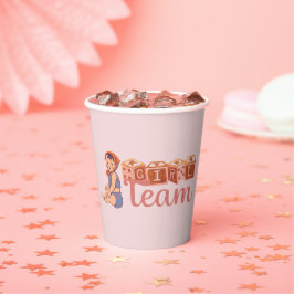 女の子チームのバビシャワー 紙コップ