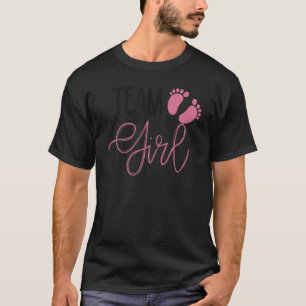 女の子チーム ベビーシャワー性別発表お知らせ Tシャツ