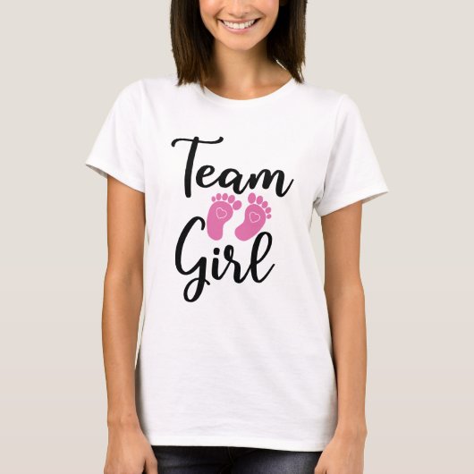 女の子チーム 性別発表パーティー Tシャツ (正面)