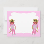 女の子ツインシャワーまたは告知 招待状 (裏面)