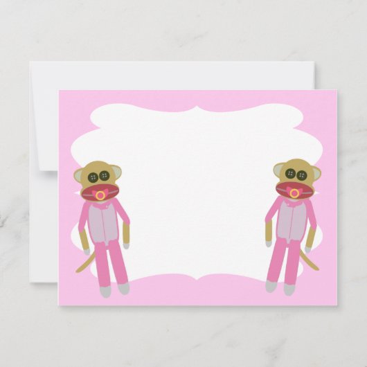 女の子ツインシャワーまたは告知 招待状 (裏面)