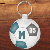 女の子ティール(緑がかった色)グレ買イサッカー1またはチーム全体 キーホルダー (裏面)