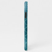 女の子ティール(緑がかった色)ターコイズマーメイドモはかりで測ノグラム名 iPhoneケース (右側)