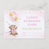 女の子テディベアバルーンキャンディ推測ゲームカード エンクロージャーカード (正面)