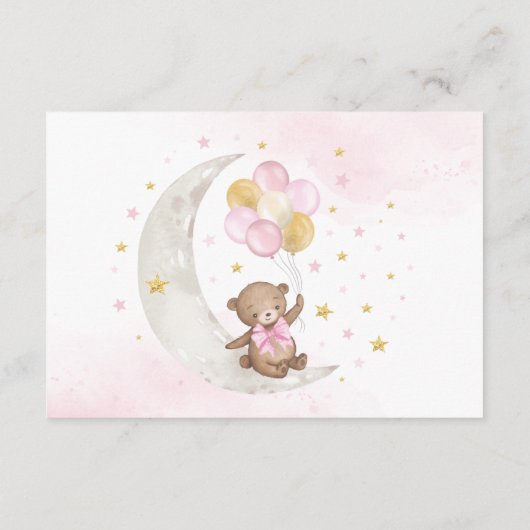 女の子テディベアバルーンキャンディ推測ゲームカード エンクロージャーカード (裏面)