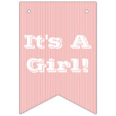 女の子テディベアーピンクのベビーシャワーストライプの赤ちゃん バンティングフラッグ (第2の旗)