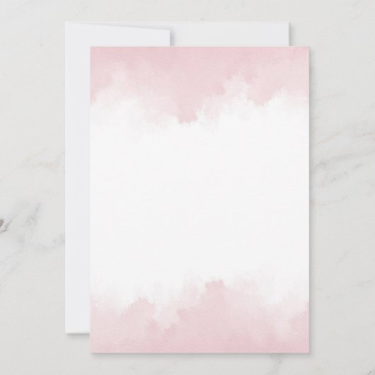 女の子テディベア心待ち赤ちゃんシャワー招待 招待状 (裏面)