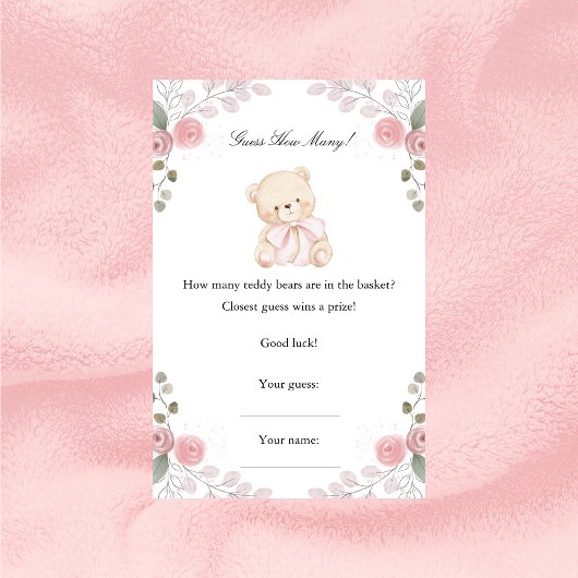 女の子テディベア推測どのくらいの赤ちゃんシャワーのゲーム