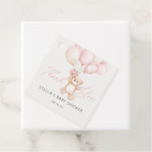 女の子テディベア風船ありがとう赤ちゃんシャワー フェイバータグ (インサイチュ)