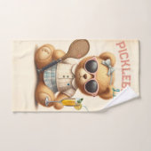 女の子テディ名門私立校風のベアシャンパンピックボールタオル ハンドタオル (ハンドタオル)