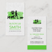 女の子ドッグウォーカー/ペットケア着座名刺 名刺 (正面/裏面)