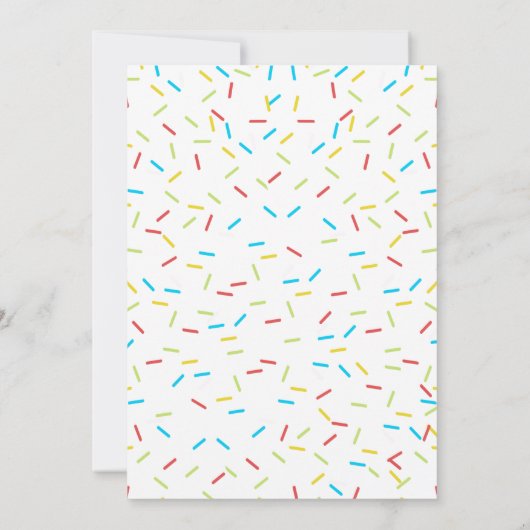 女の子ドーナツはパーティーの誕生日の招待状を恋しく思いたいと思います 招待状 (裏面)