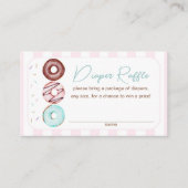 女の子ドーナツ赤ちゃんシャワーおむつラッフル エンクロージャーカード (正面)