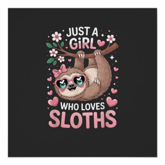 女の子ナマケモノTシャツ ポスター (正面)