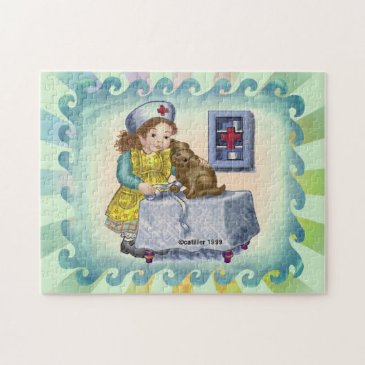 女の子ナースと犬 ジグソーパズル (横)