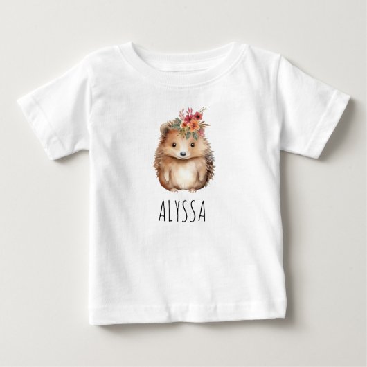 女の子ハリネズミ オーダーメイド ベビーTシャツ (正面)