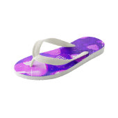 女の子ハート&スパープルホワイトパーソナライズされた キッズビーチサンダル (アングル)