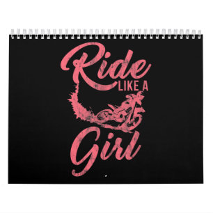女の子バイクの贈り物のようにおもしろい乗る カレンダー