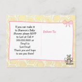 女の子バビーベビーシャワー招待状 ポストカード (裏面)