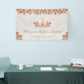 女の子バプテスピンクマグノリア金ゴールド書道写真 横断幕 (トレードショー)