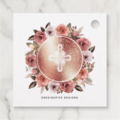 女の子バプテスマバラ金ゴールド、赤面フローラありがとう フェイバータグ (裏面)