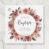 女の子バプテスマバラ金ゴールド、赤面フローラありがとう フェイバータグ (正面)