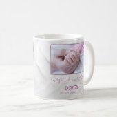 女の子バプテスマベビーおめでとうパーソナライズされた コーヒーマグカップ (正面右)