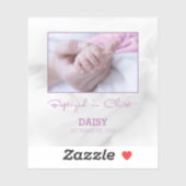 女の子バプテスマベビーおめでとうパーソナライズされた シール (シート)