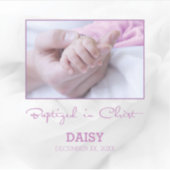 女の子バプテスマベビーおめでとうパーソナライズされた シール (正面)