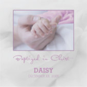 女の子バプテスマベビーおめでとうパーソナライズされた シール (正面)