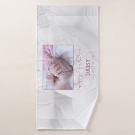 女の子バプテスマベビーおめでとうパーソナライズされた バスタオル