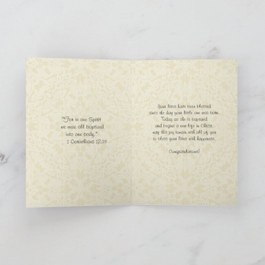 女の子バプテスマヴァージンマリアと聖キリストの子 –  カード (内部)