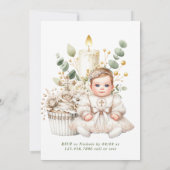 女の子バプテスマ付きホワイトクロスカッケ 招待状 (裏面)