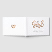 女の子バラ金ゴールド台本バルーンレターベビー ゲストブック (全面)