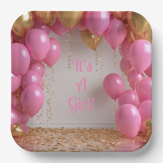 女の子バルーンだ！ ペーパープレート (正面)