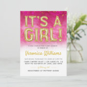 女の子バルーンベビーシャワー招待状 招待状 (スタンド正面)