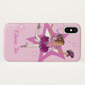 女の子バレリナピンクのダークヘアの名前のケース Case-Mate iPhoneケース (裏面(横))