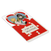 女の子バレンタインフレキシブルマグネット付きヴィンテージ少年 マグネット (右側)