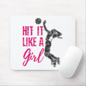 女の子バレーボール選手の女性女子のようにヒット マウスパッド (マウス)
