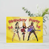 女の子バンドとの14th Birthday Party招待 招待状 (スタンド正面)
