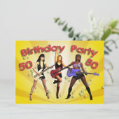 女の子バンドとの50th Birthday Party招待 招待状 (スタンド正面)