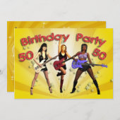女の子バンドとの50th Birthday Party招待 招待状 (正面/裏面)