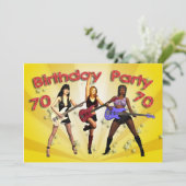 女の子バンドによる第70回バースデーパーティーの招待 招待状 (スタンド正面)