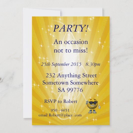 女の子バンドによる第70回バースデーパーティーの招待 招待状 (裏面)