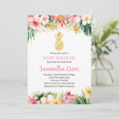 女の子パイナップル赤ちゃんシャワー 招待状 (スタンド正面)