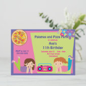 女の子パジャマ及びピザパーティー 招待状 (スタンド正面)