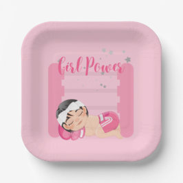 女の子パワーピンク ペーパープレート