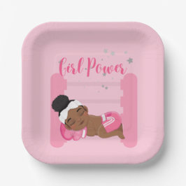 女の子パワーピンク ペーパープレート