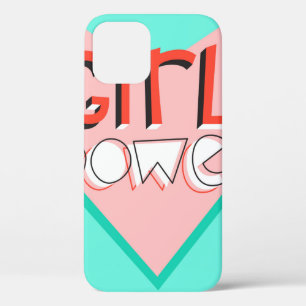女の子パワー。カワイイデザインと鮮やかなスローガン iPhone 12ケース